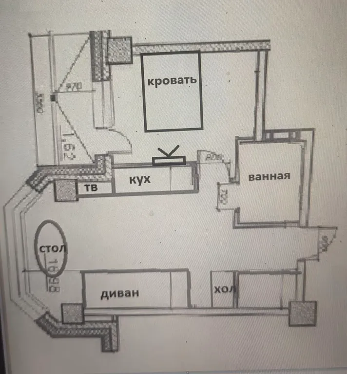 Эксклюзивная двухкомнатная квартира в центре города