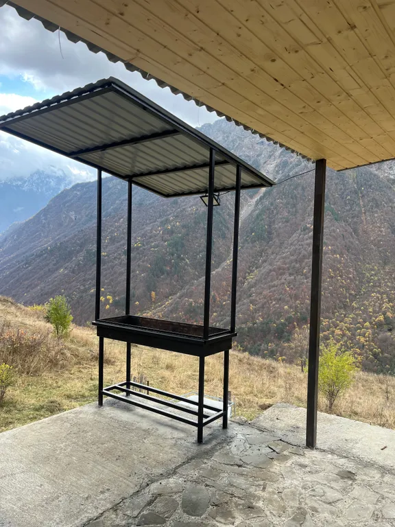 Дом 70m2 — чан, кухня, панорамные окна с видом на горы