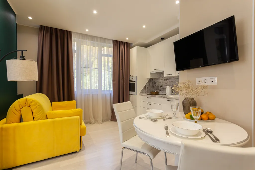 Уютная студия с видом на горы