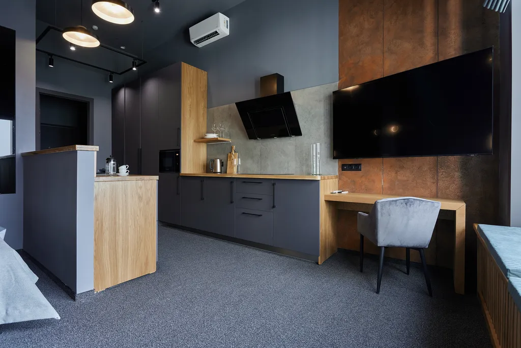 Квартира Квартира Дизайнерский лофт для двоих с ванной у окна и панорамным видом — Москва