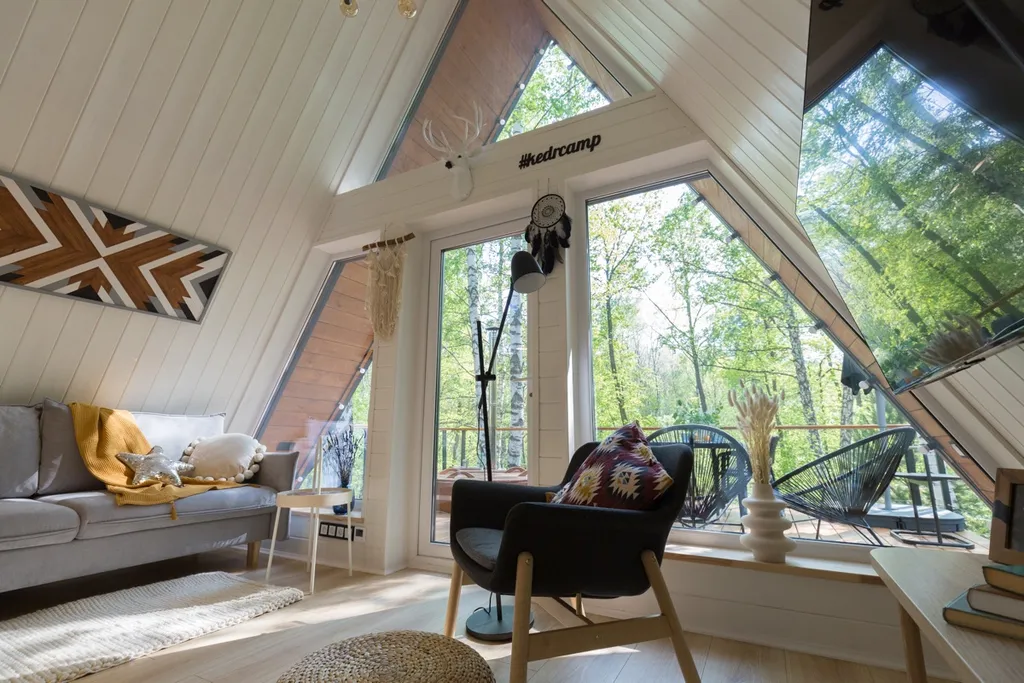 Глэмпинг Krona camp (Дома A-frame в лесу) 40 км от Уфы