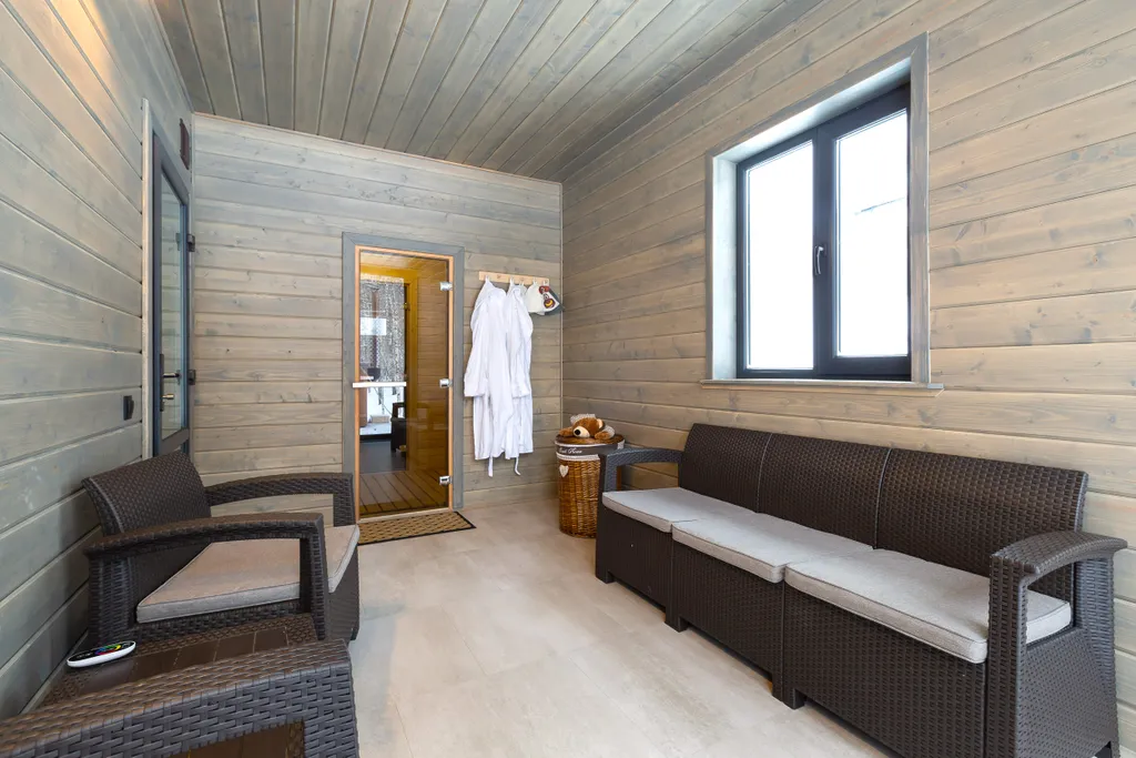 Домик A-Frame с купелью и баней 100 м2