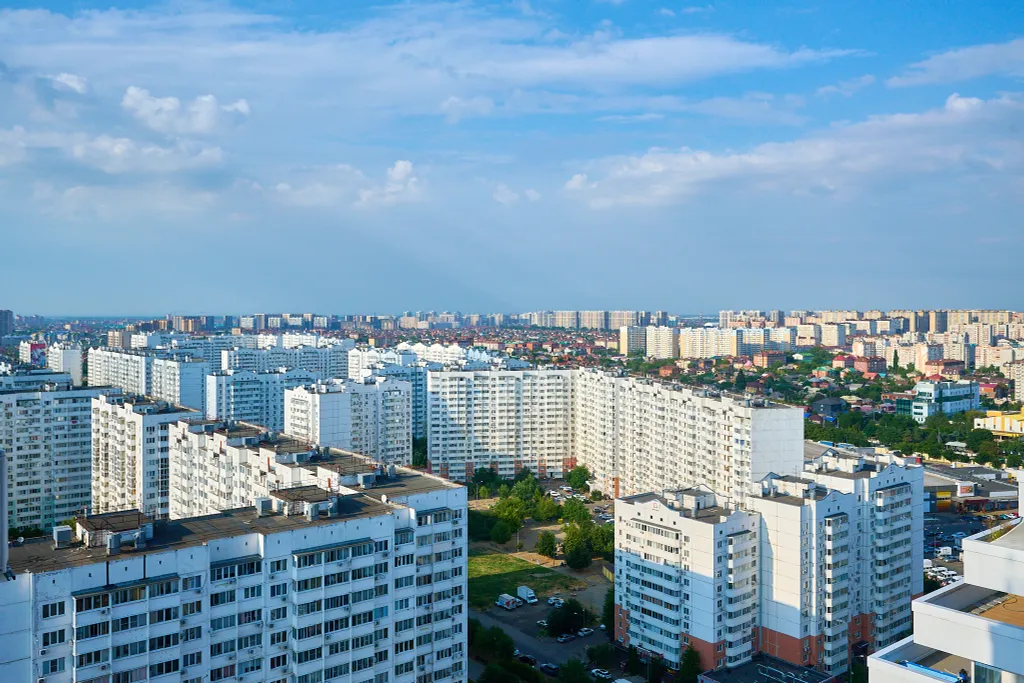 Квартира-студия на 25 этаже с видом на город