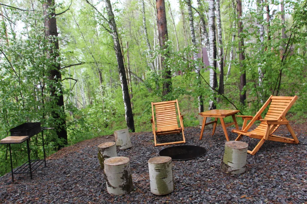 Уютный домик Синий A-Frame с террасой