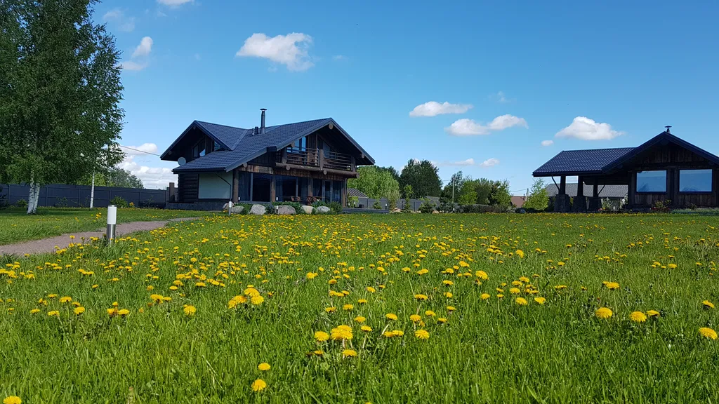 Большой дом с камином и террасой