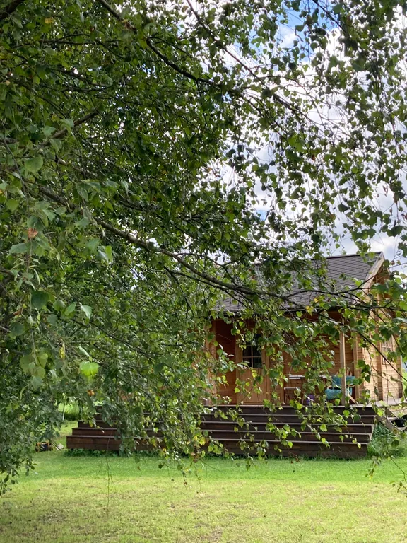 Домик с печью/камином в окружении природы