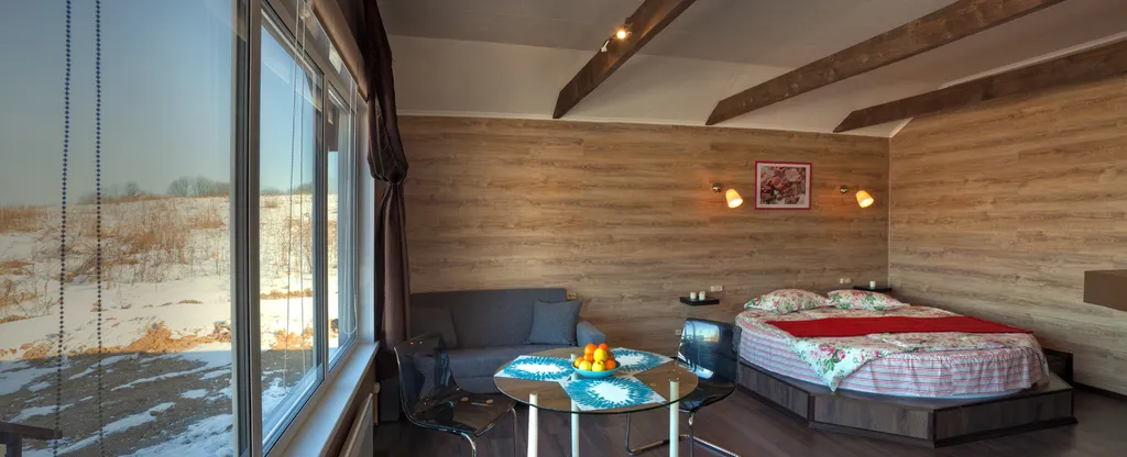 Коттедж- студия "Романтик" с персональной баней, камином и террасой