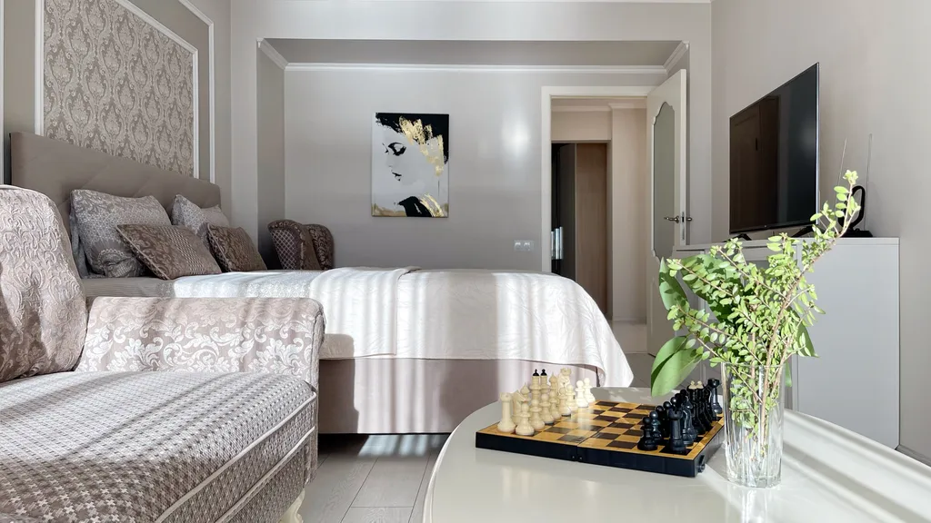 Квартира у моря с двумя спальнями и панорамным балконом