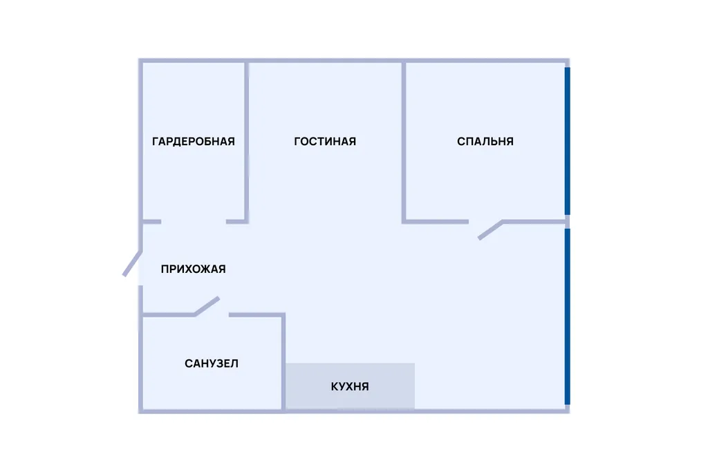 Солнечная двухкомнатная квартира с панорамными окнами недалеко от моря
