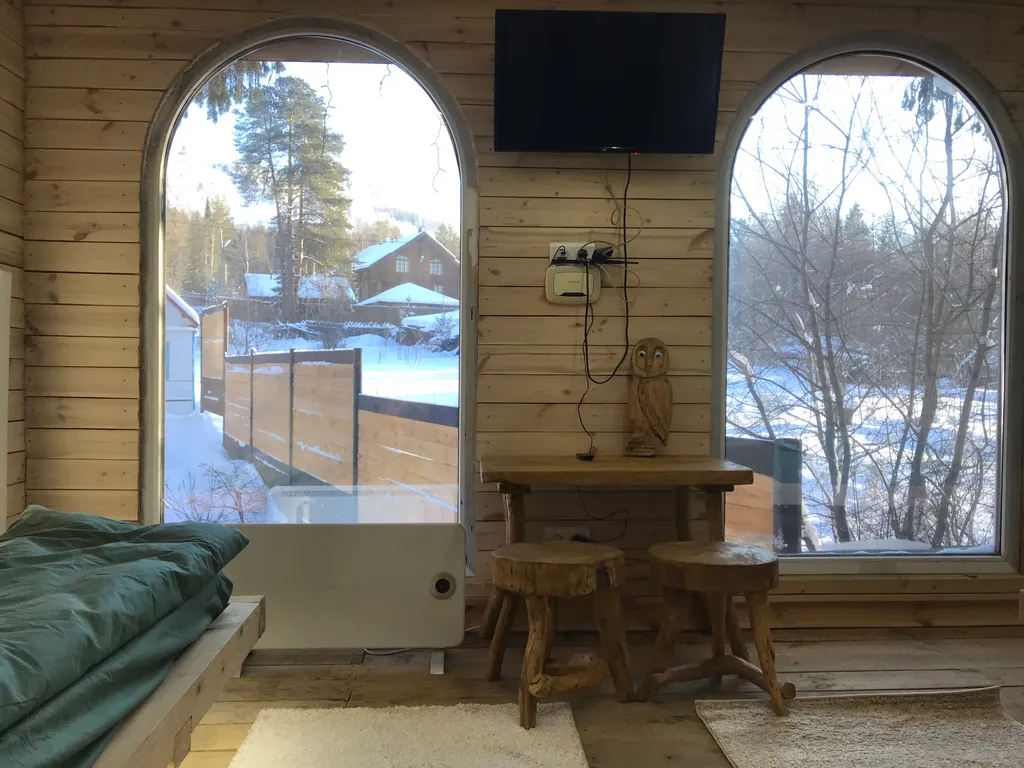 Уютный дом с баней, с панорамным видом на гору Ежовая