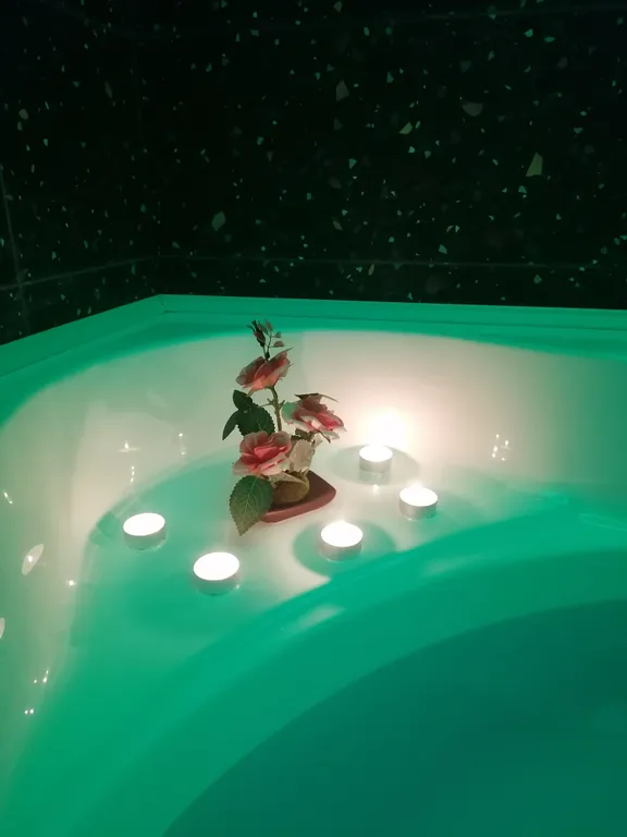 Современная студия с огромной ванной