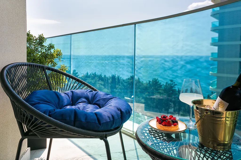 Уютная квартира Аквамарин с видом на море