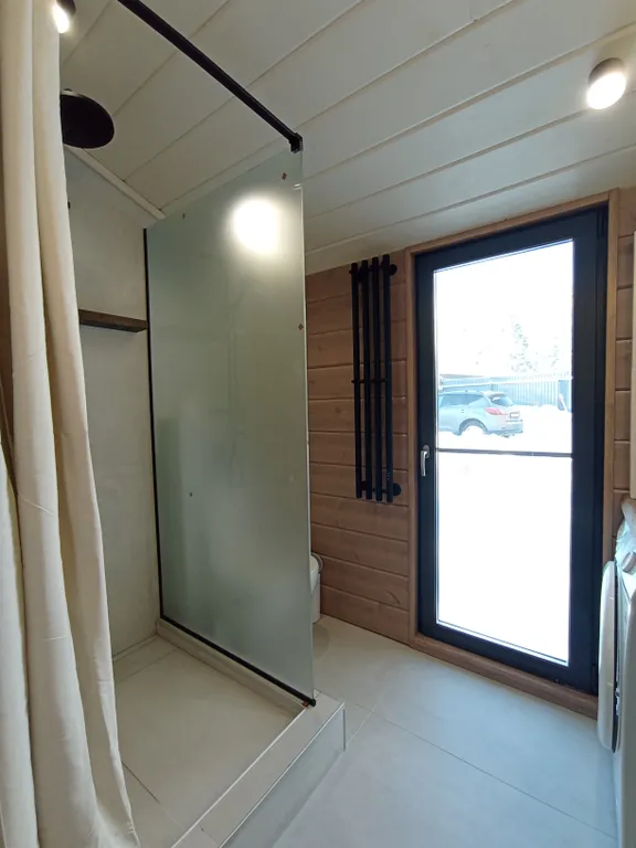 Панорамный дом с видом на лес и банным чаном