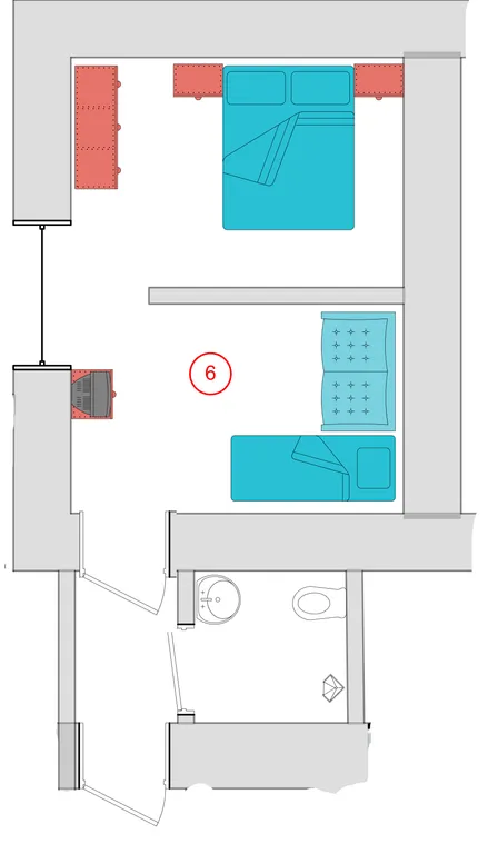 Двухкомнатный пятиместный номер