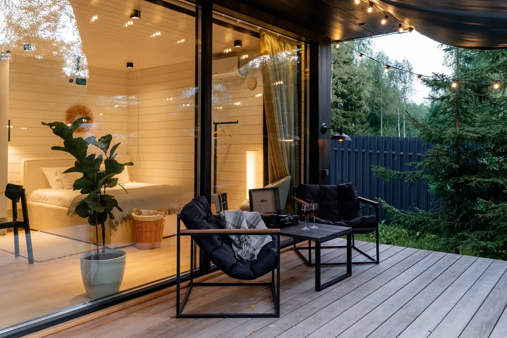 Уютный дом с сауной в лесу