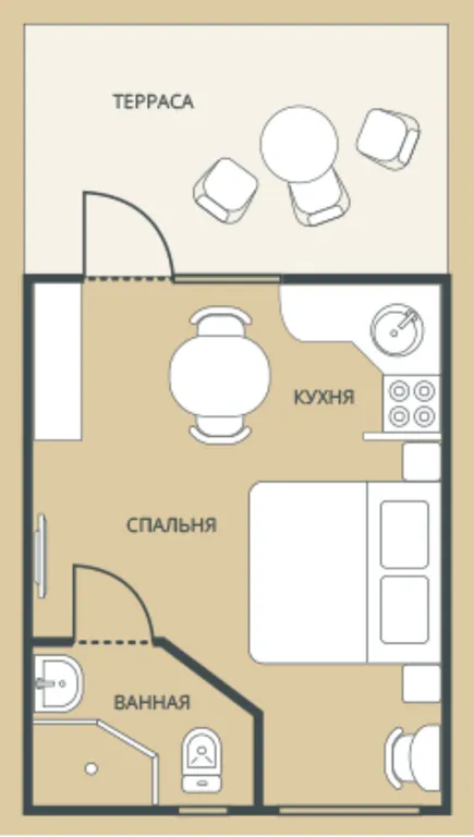 1-комнатная Квартира