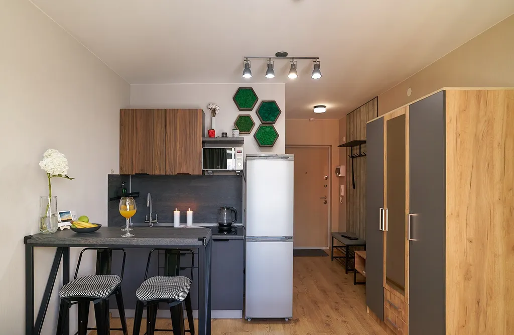 Уютная студия с панорамным окном у метро Парнас