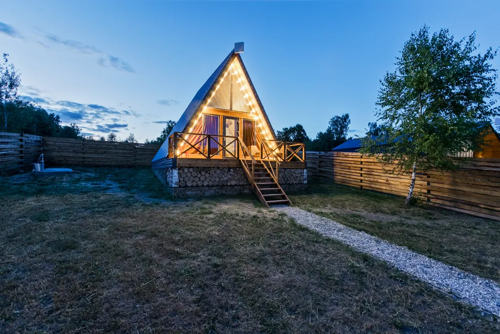 Афрейм (дом-шалаш) ОСЕНЬ с баней