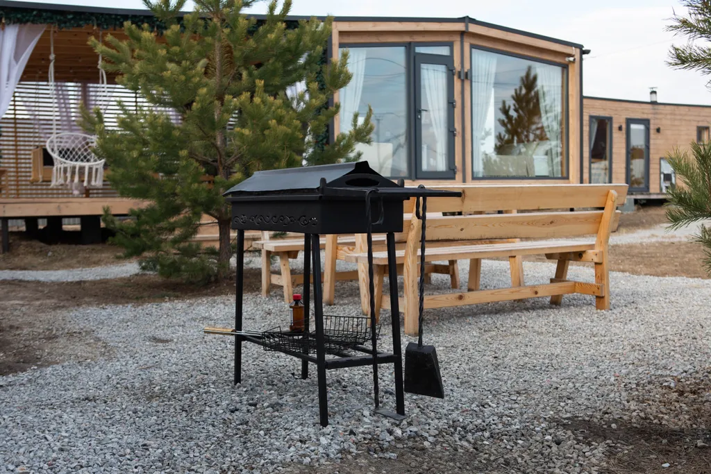 Домик с бассейном с банькой и чаном на дровах