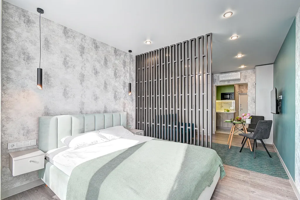 Квартира Квартира Зонированная студия с ванной, видом на море, бассейном на территории — Адлер