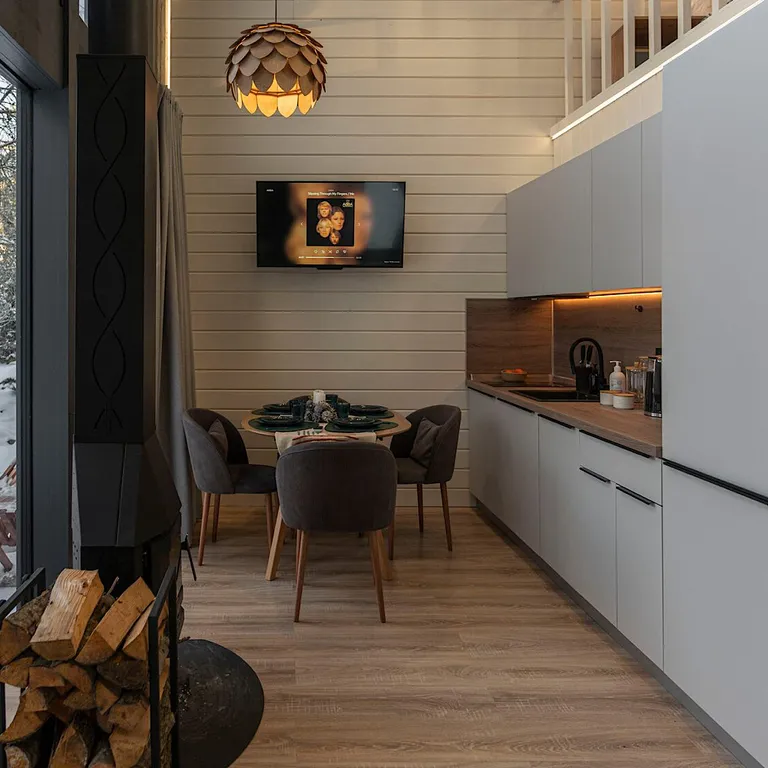 Коттедж Двухэтажный барнхаус на озере с видом на лес — Мичуринское