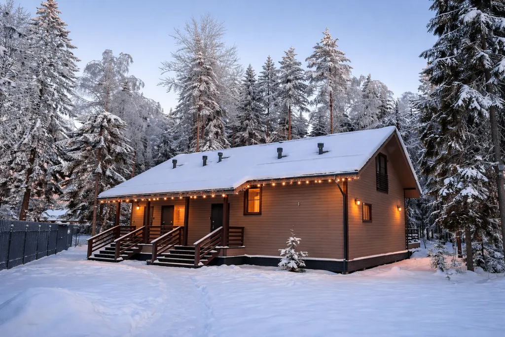 Новый дом в лесу с финской сауной рядом с озером
