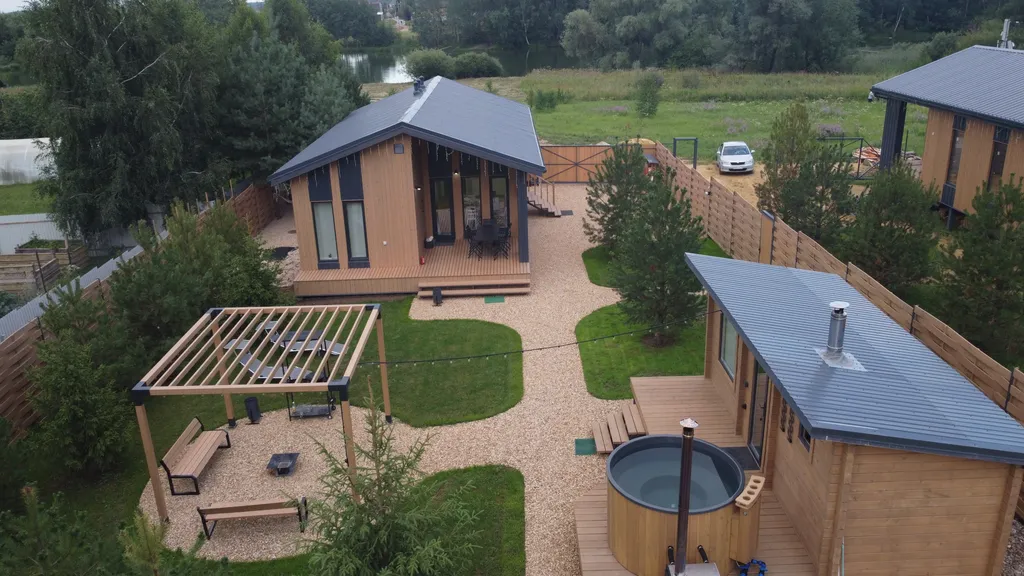 Skandi Белка загородный дом у пруда в подмосковье