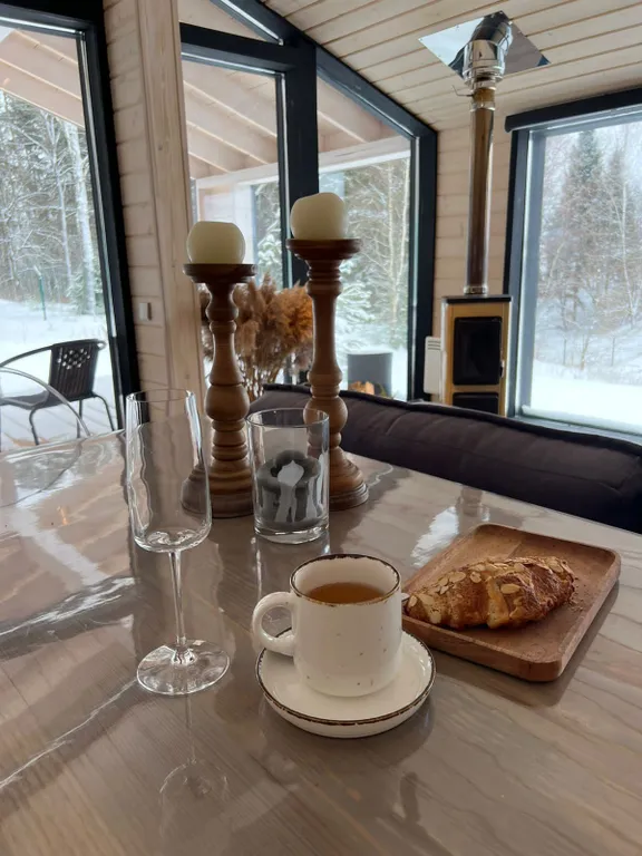 Дача в лесу с панорамными окнами