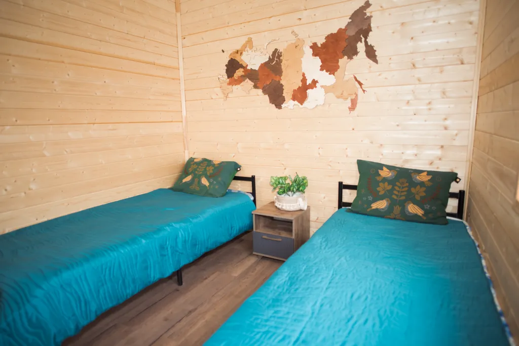 Дом и баня с чаном с видом на озеро