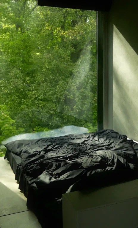 Премиальный дом с дизайнерским камином на дровах в лесу