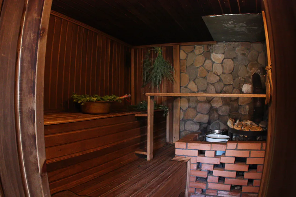 Дом в деревне с баней и камином