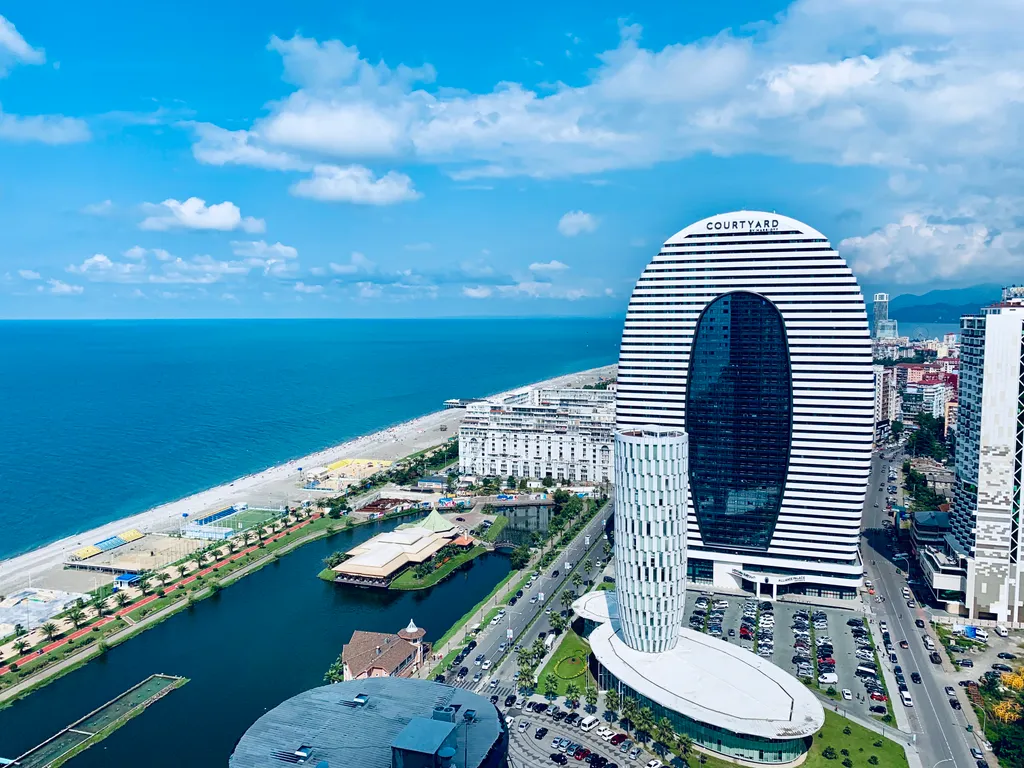 Студия с панорамным видом на море и поющие фонтаны