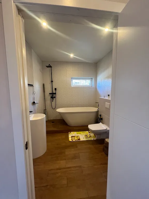 Дом с березовым лесом на участке