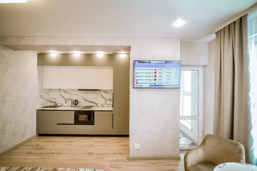 Уютная студия с красивым видом на город