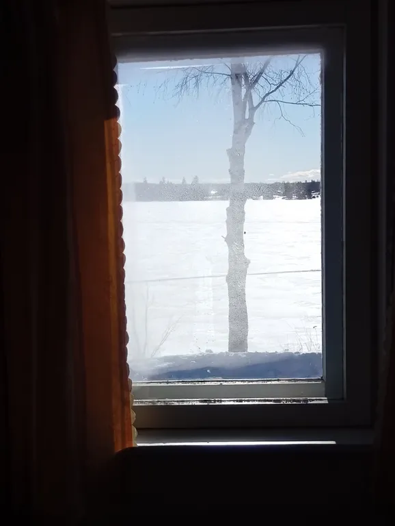 Карельский дом на берегу  озера.