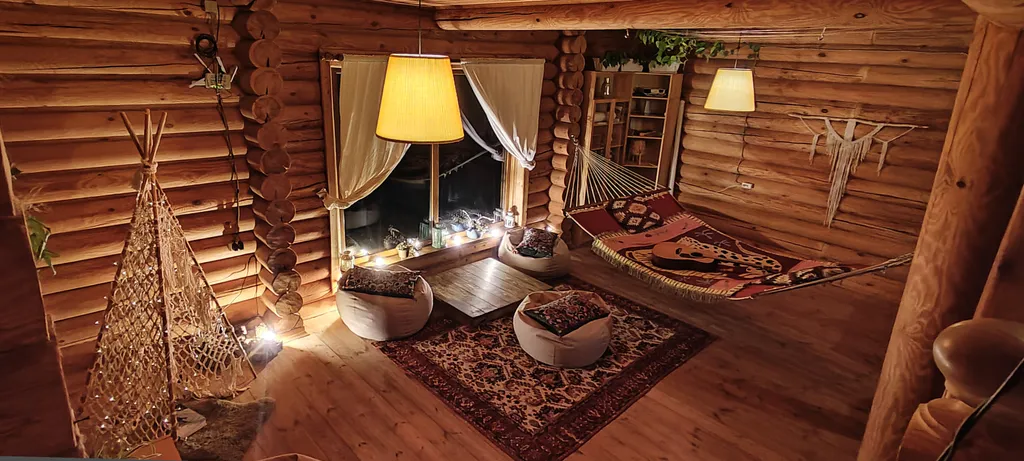 Коттедж Коттедж Просторный сруб с гамаком, камином и баней — Мезмай