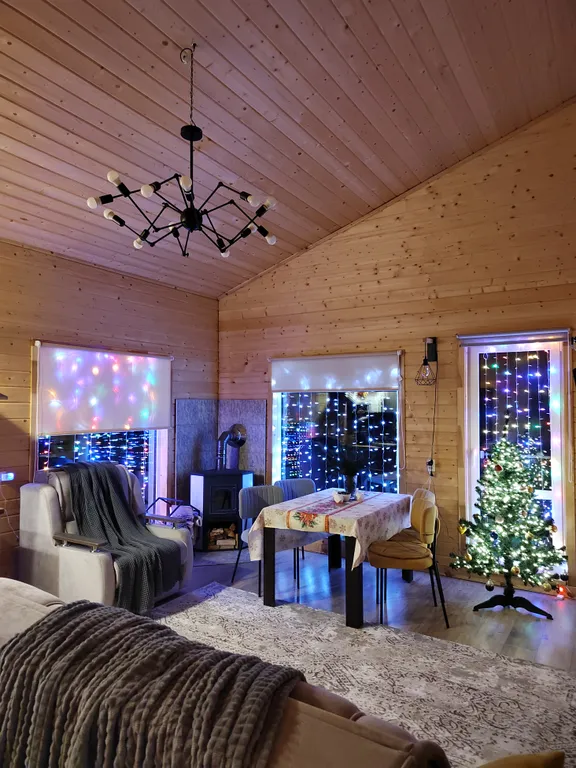 Дом на горе с камином и сауной