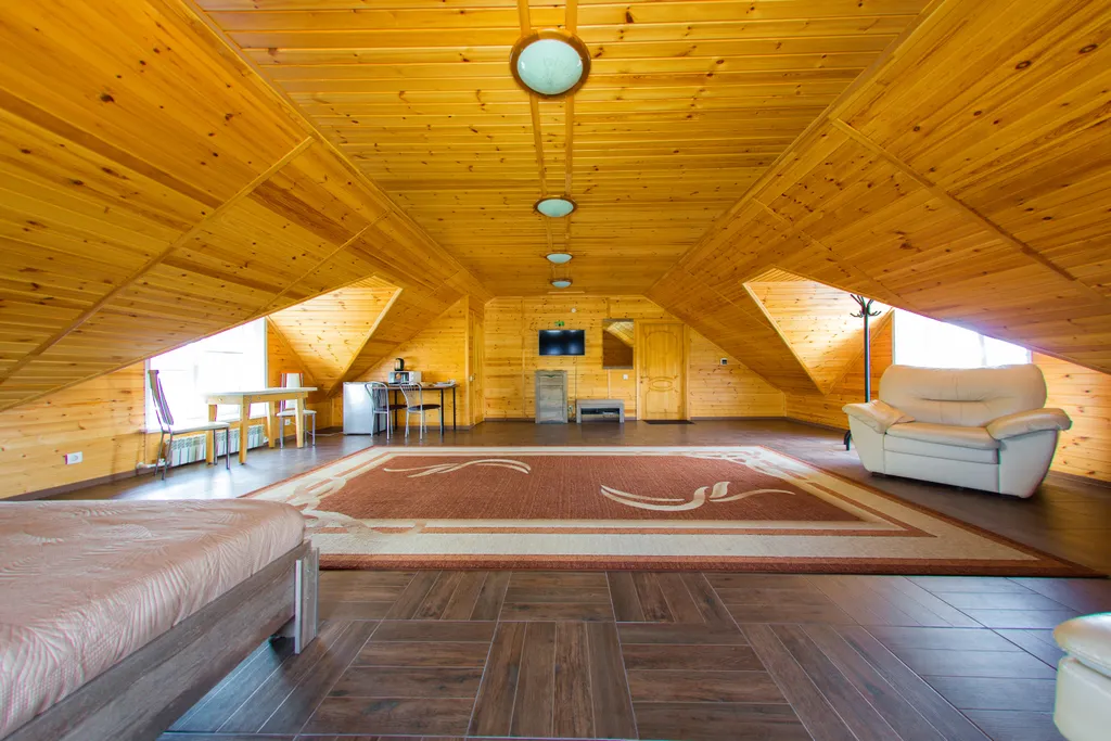 Семейный номер с двуспальной кроватью и раскладным диваном