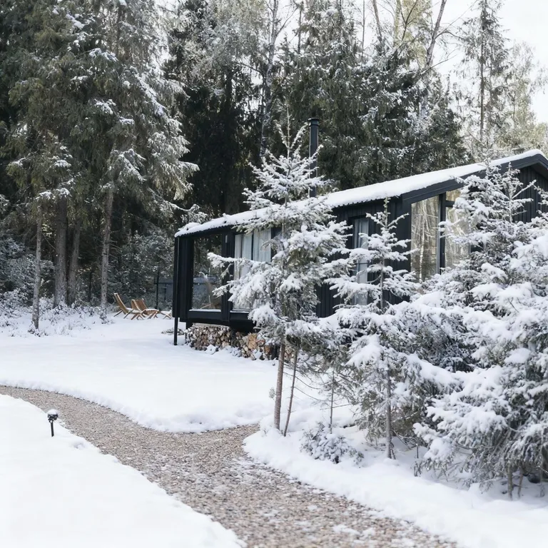 Дом с двумя спальнями и сауной в еловом лесу