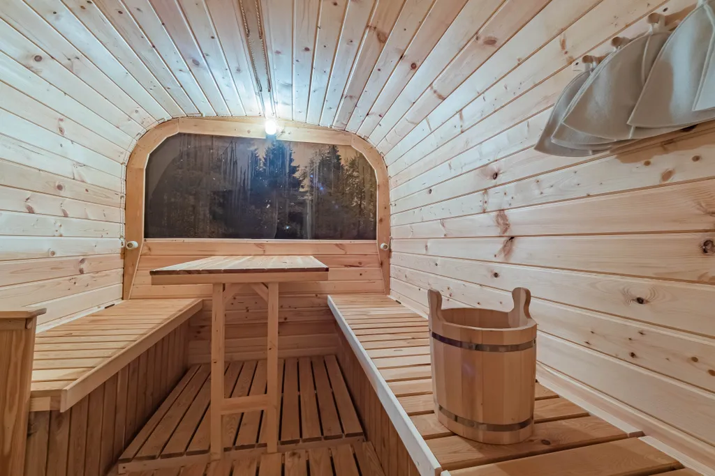 Коттедж Коттедж Уютный а-фрейм с камином и купелью на террасе — Сычево