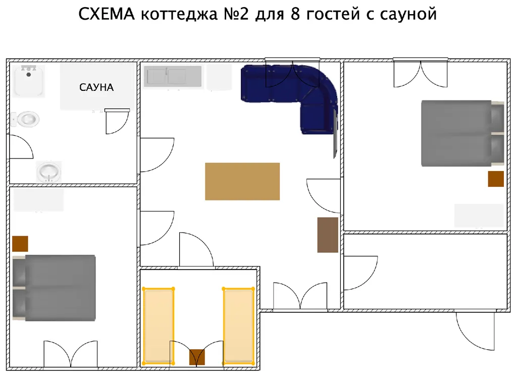 Коттедж Коттедж с сауной для 8 гостей — Тосно