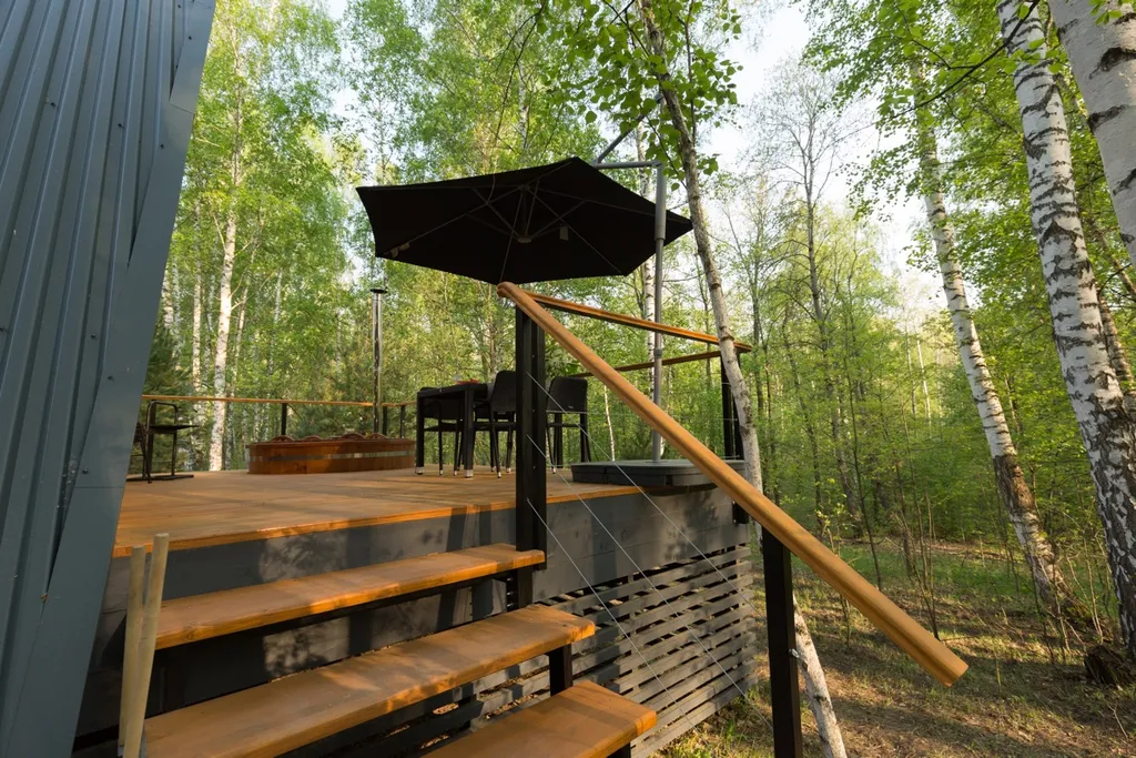 Глэмпинг Krona camp (Дома A-frame в лесу) 40 км от Уфы