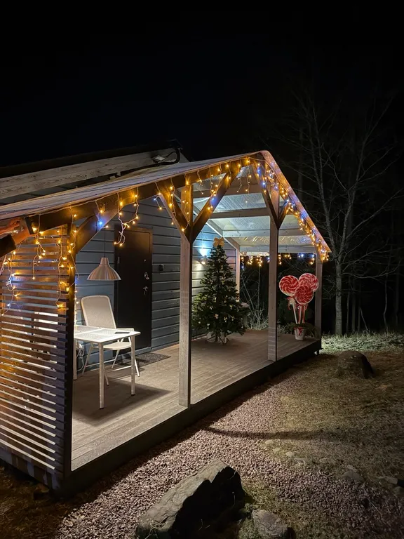 Домик у леса с видом на озеро