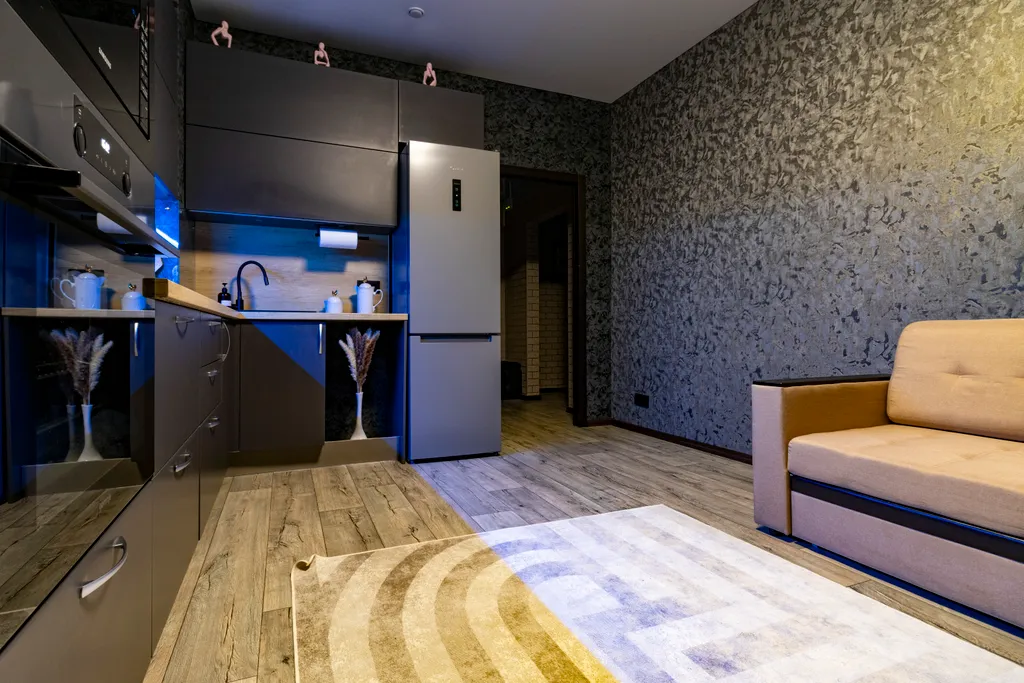 Просторная однокомнатная квартира с кухней гостиной