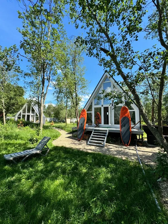 Дом А-фрейм на речке под Клином