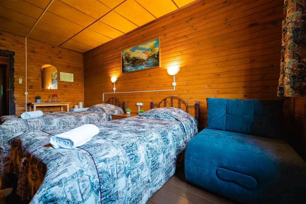 Двухместный номер с 2 отдельными кроватями с видом на озеро