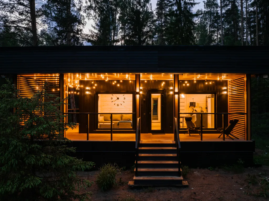 Коттедж в сосновом лесу с сауной