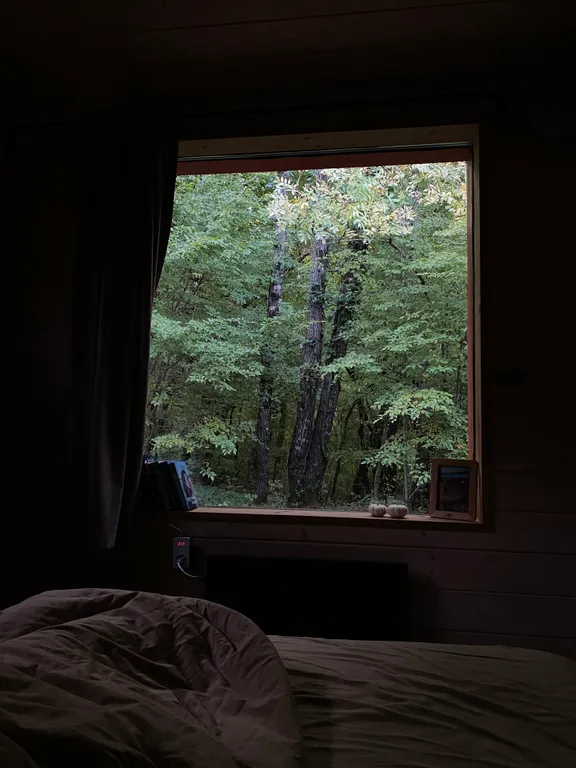 Дом на краю леса с видом на горы