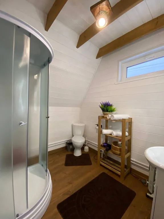 Дом A-frame с баней и чаном