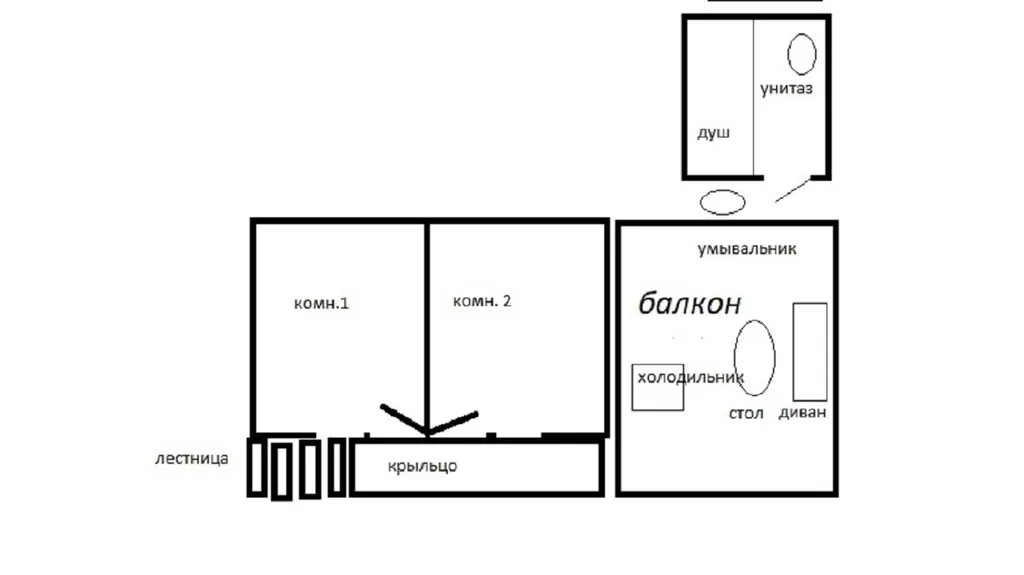 Сдвоенный четырёхместный с балконом